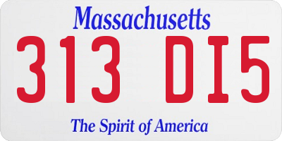 MA license plate 313DI5