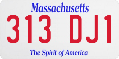 MA license plate 313DJ1