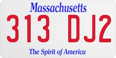 MA license plate 313DJ2
