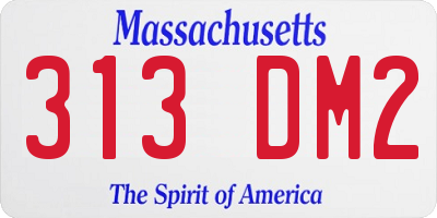 MA license plate 313DM2