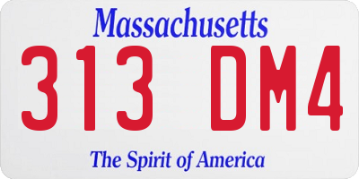 MA license plate 313DM4