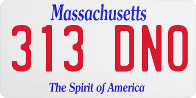 MA license plate 313DN0