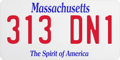 MA license plate 313DN1