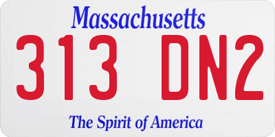 MA license plate 313DN2