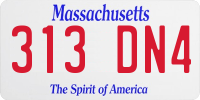 MA license plate 313DN4