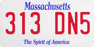 MA license plate 313DN5