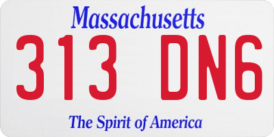 MA license plate 313DN6