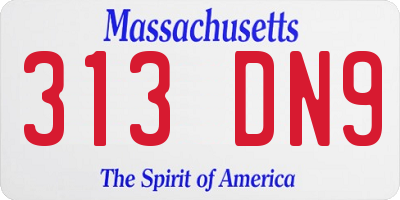 MA license plate 313DN9