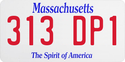 MA license plate 313DP1