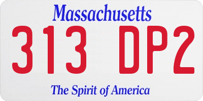MA license plate 313DP2