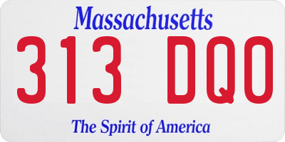 MA license plate 313DQ0