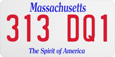 MA license plate 313DQ1