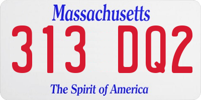 MA license plate 313DQ2