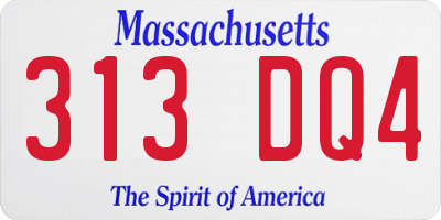 MA license plate 313DQ4