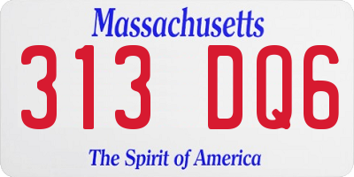 MA license plate 313DQ6