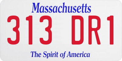 MA license plate 313DR1