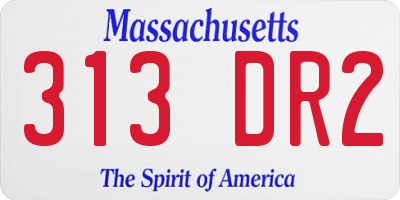 MA license plate 313DR2