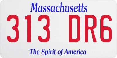 MA license plate 313DR6