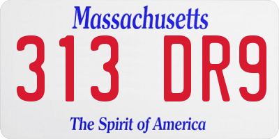 MA license plate 313DR9