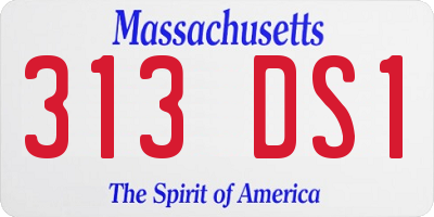 MA license plate 313DS1