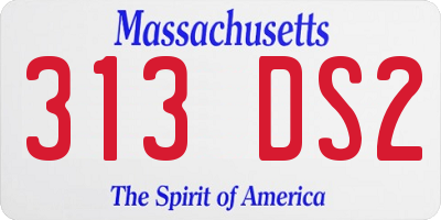 MA license plate 313DS2
