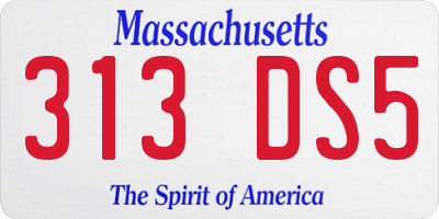 MA license plate 313DS5