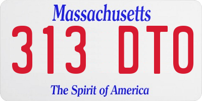 MA license plate 313DT0
