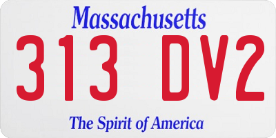 MA license plate 313DV2