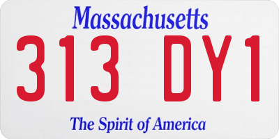 MA license plate 313DY1
