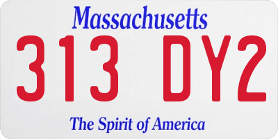 MA license plate 313DY2