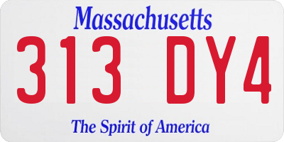 MA license plate 313DY4