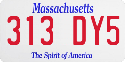 MA license plate 313DY5