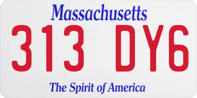 MA license plate 313DY6