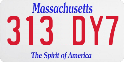 MA license plate 313DY7