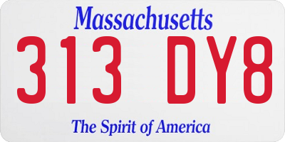 MA license plate 313DY8