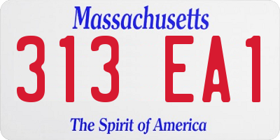 MA license plate 313EA1