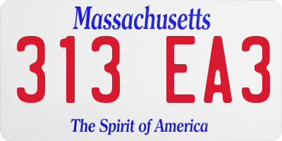 MA license plate 313EA3