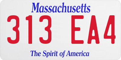 MA license plate 313EA4