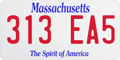 MA license plate 313EA5