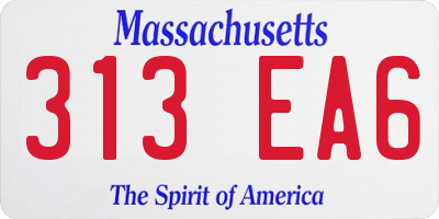 MA license plate 313EA6
