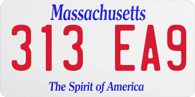 MA license plate 313EA9