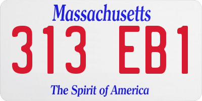 MA license plate 313EB1