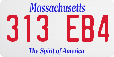 MA license plate 313EB4