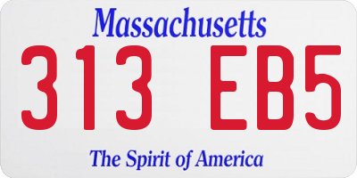 MA license plate 313EB5