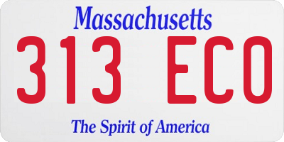 MA license plate 313EC0