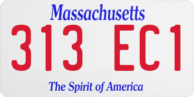 MA license plate 313EC1