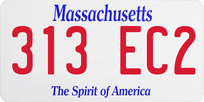 MA license plate 313EC2