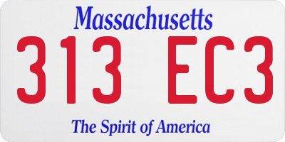 MA license plate 313EC3