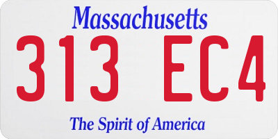 MA license plate 313EC4