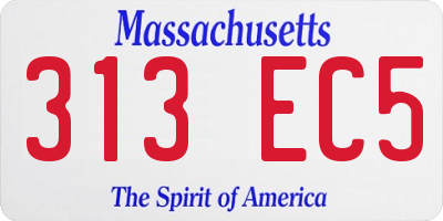 MA license plate 313EC5